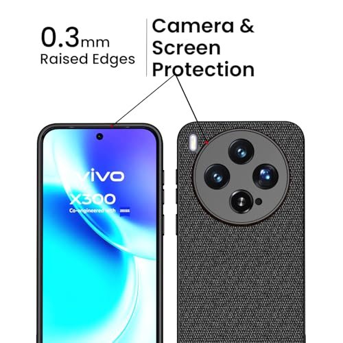 Image of Kapa Soft Full Fabric Protective Back Case Cover for Vivo X300 5G | Shockproof Slim Hard Anti Slip Back Case (Black)