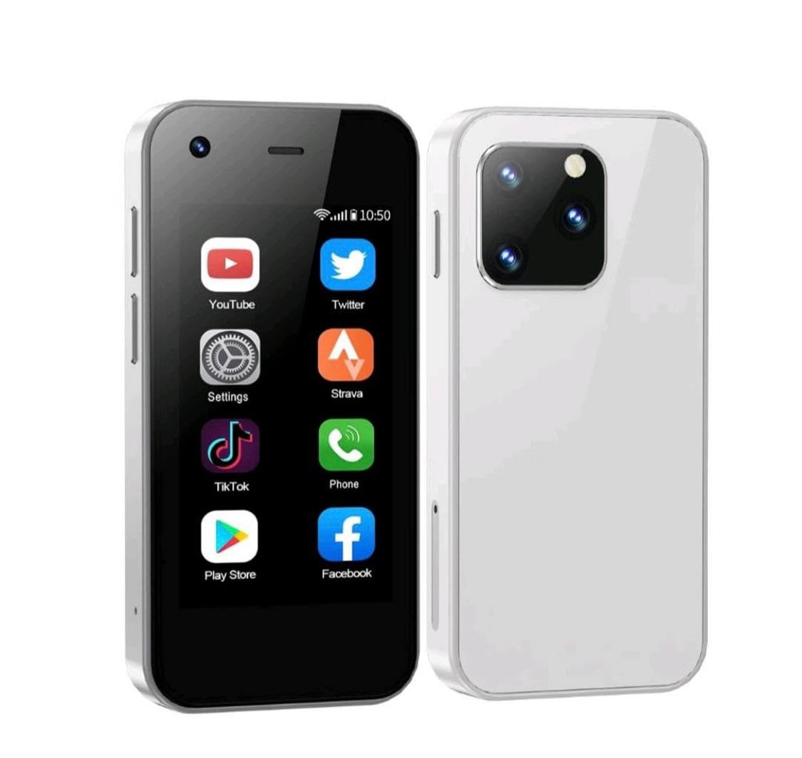 Mini 2.5-Inch Pocket Phone, 2GB RAM, 16GB Storage, Cellular, Dual SIM, WiFi, HD Display, Android, Type-C Charging (White)