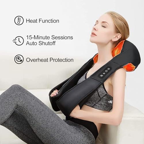 Shiatsu Neck Back Massager with Heat - Ideal Gift for Home and Office Use
