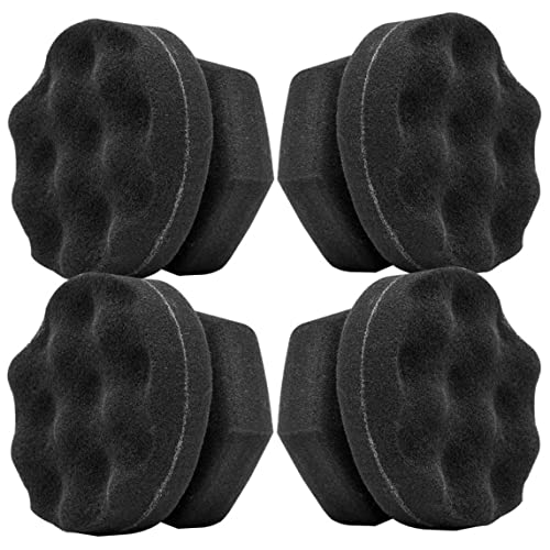 Aplicador de brillo para neumáticos, aplicador de brillo para neumáticos (paquete de 4), almohadilla de cepillo más profunda con agarre redondo, onda para alcanzar el borde, hace que detallar los neu