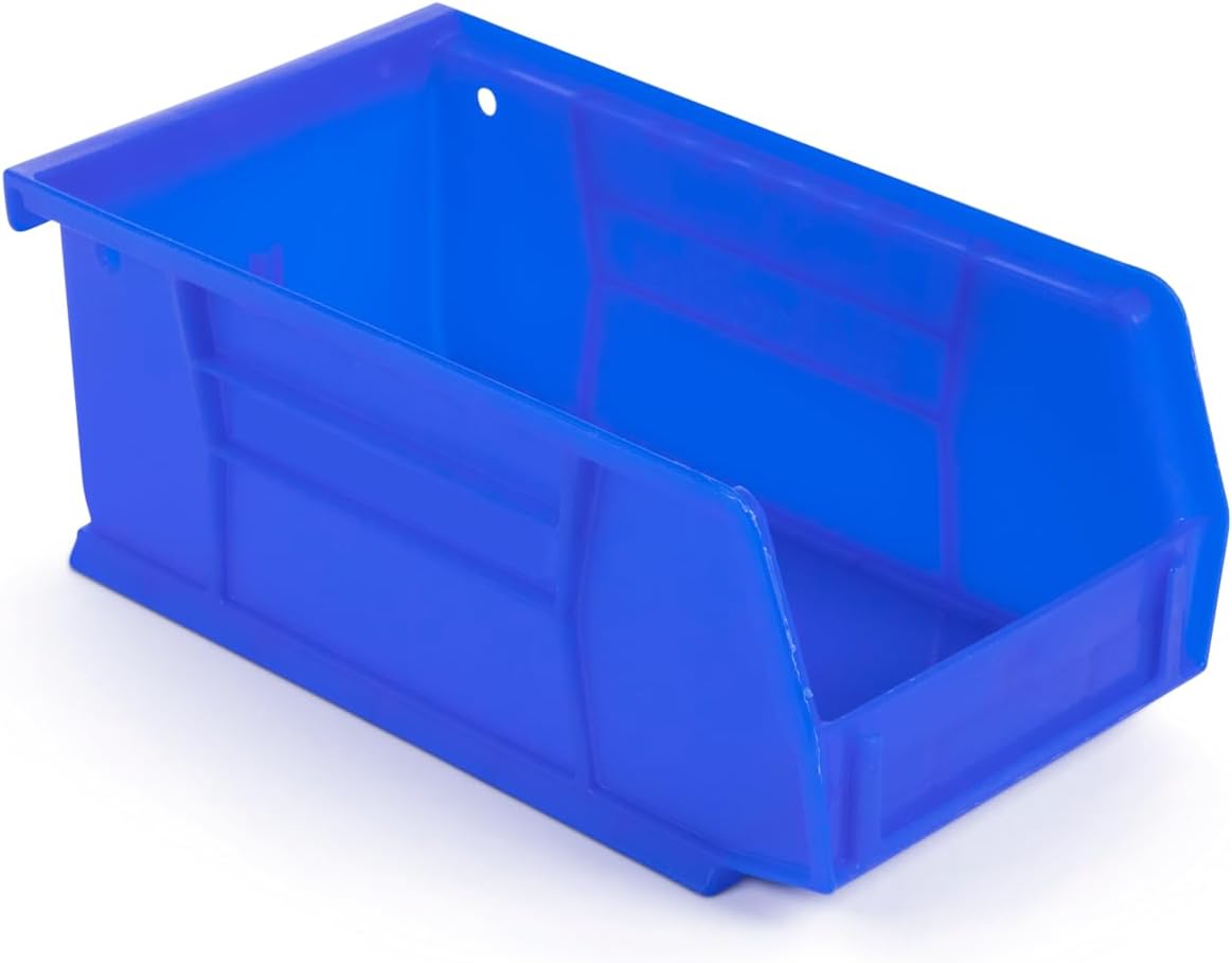 HE HUDSON EXCHANGE7-1/2" x 4" x 3" Plastic Stackable Storage Bin and Hanging Container (Blue Plastic)