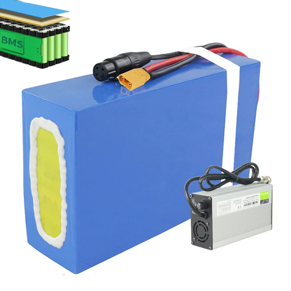 YUWYP Ebike Battery 72V/60V/48V/36V for 250W-3000W Motor, 20Ah Large Capacity Waterproof Rectangular PVC Lithium Battery Pack Adult Electric Bike Conversion Kit,48V 20AH