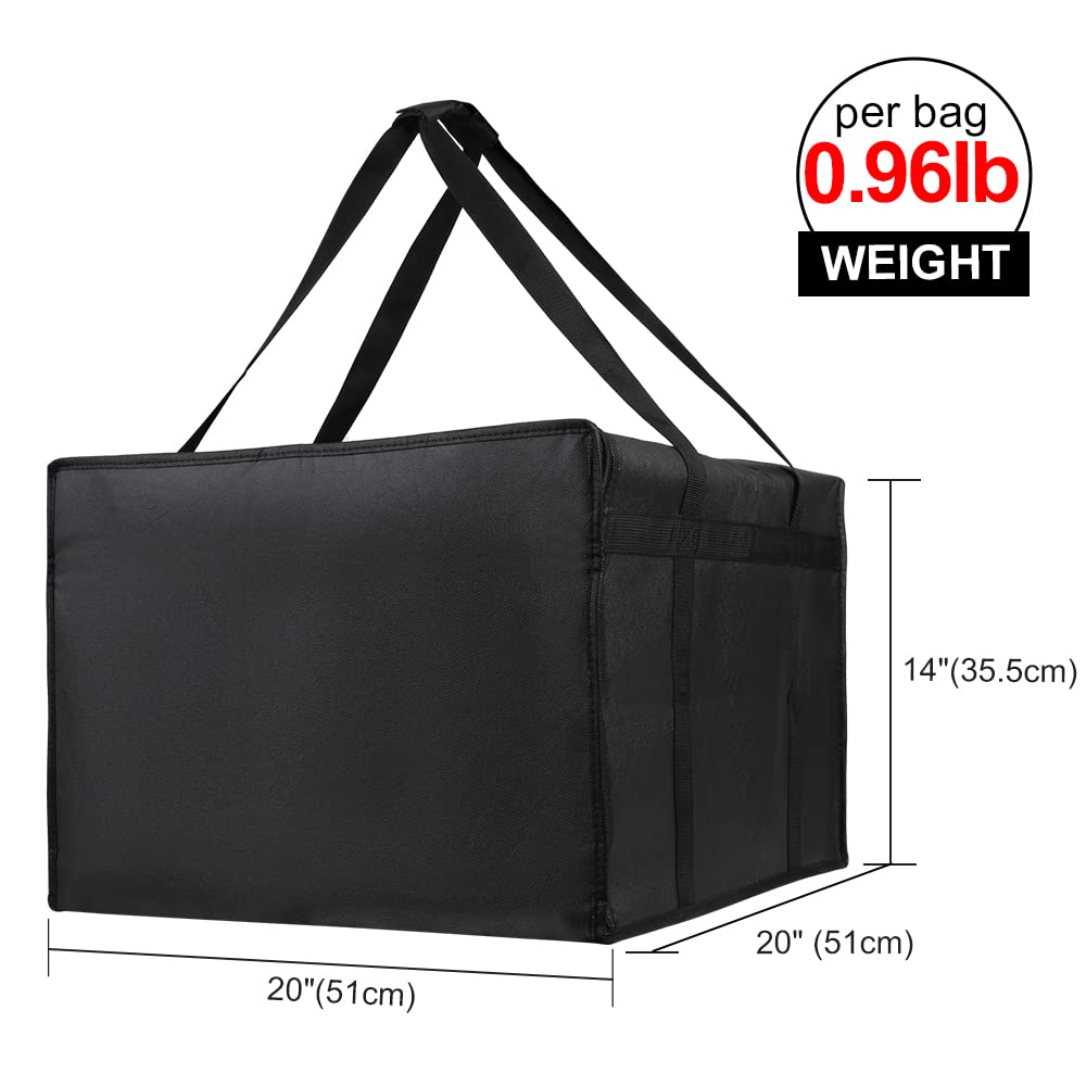 Bodaon Bolsas aisladas para Entrega de Pizza, Bolsa de Entrega de Alimentos, Color Negro