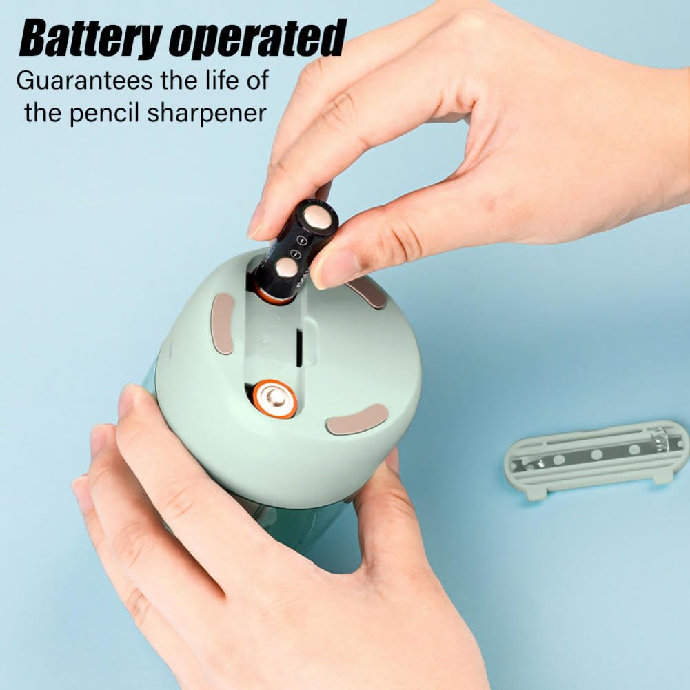 MRKU Elektrischer Bleistiftspitzer, Start durch Druck nach unten, Batteriebleistift, Kleiner Handbleistift, für Kinder, für Bleistifte Nr. 2/