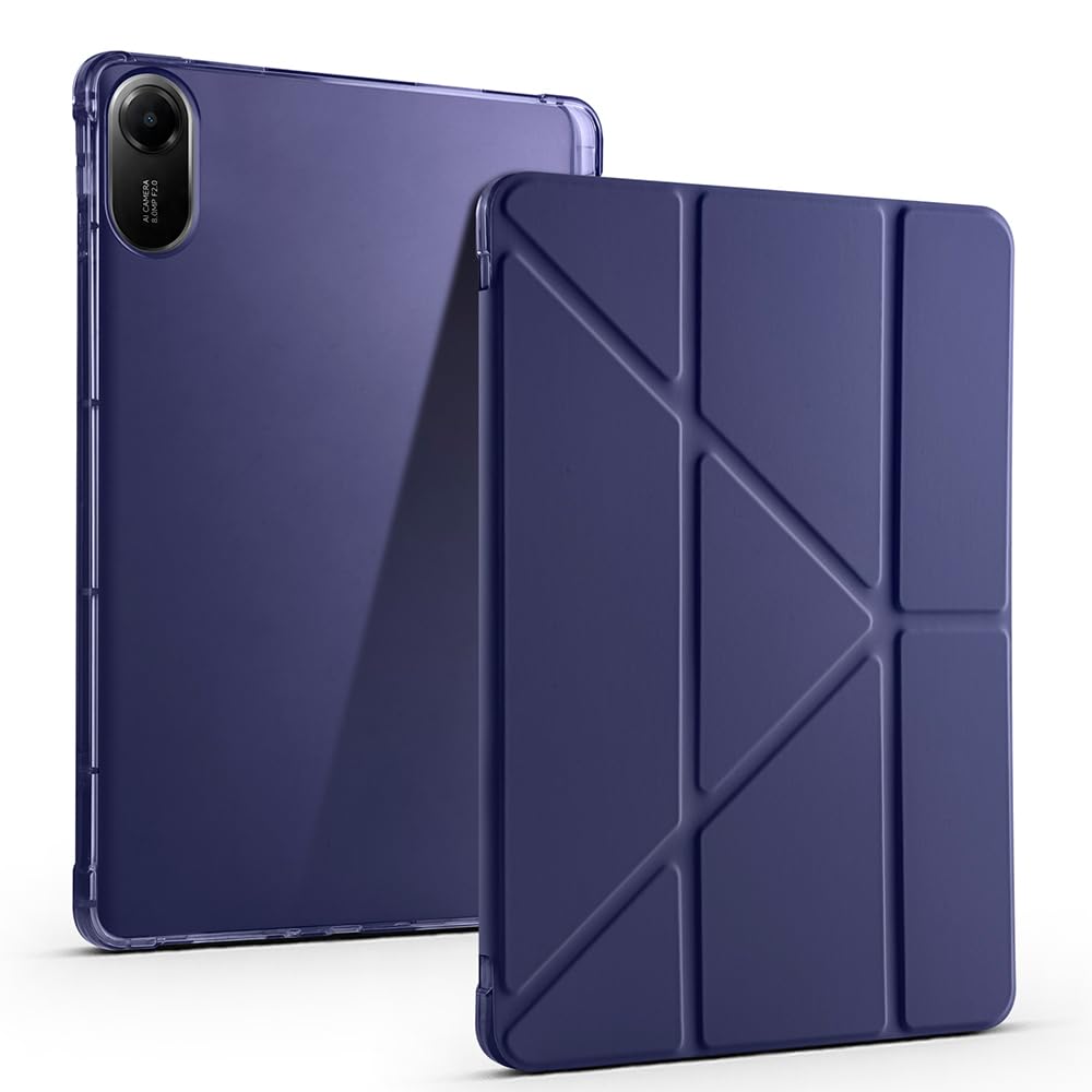 Zore Xiaomi ile uyumlu Redmi Pad 2 Kılıf Zore Tri Folding Kalem Bölmeli Standlı Kılıf Lacivert