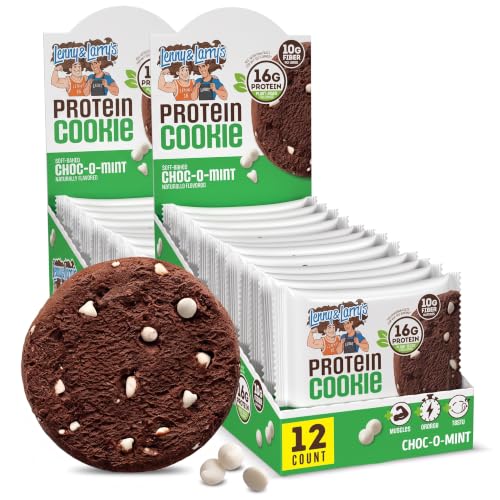 Lenny &amp; Larry's Complete Protein Cookie, [Choc-O-Mint], Chewy Soft Baked, 16g Plant Protein, Vegan, Non-GMO, High Fiber, [4 Ounce] Cookie,(Pack of 24)