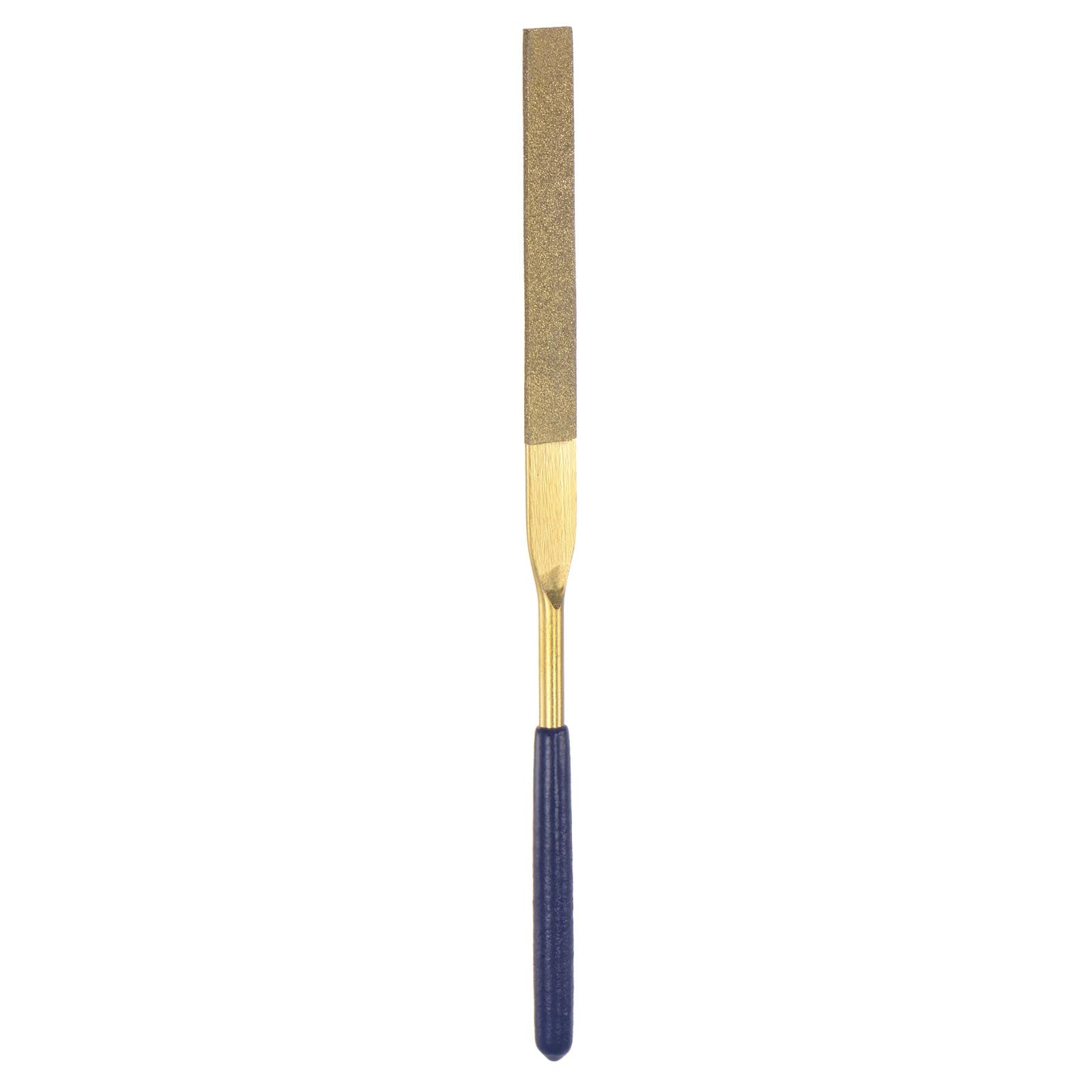 sourcing map Diamond Needle File, 10 mm x 180 mm Flat Titanium Coated File with TPU Handle, Manual Tool for Metal Stone Wood