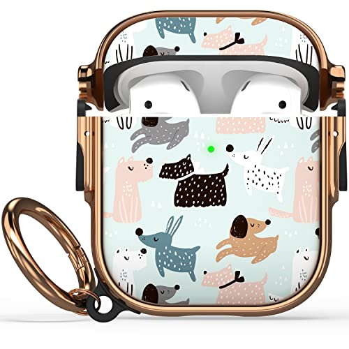 Image of Maxjoy for AirPods Case with Lock, Cute AirPod Case Lock Hard Protective AirPods 2 Cover for Women Men with Keychain for AirPod 2nd 1st Generation Cover 2&1, Dog