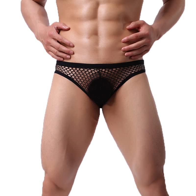 Evankin Mens Sexy Underwear With Bulge Pouch Briefs Mesh See Through Bikini Breathable Underwear Athletic Supporter