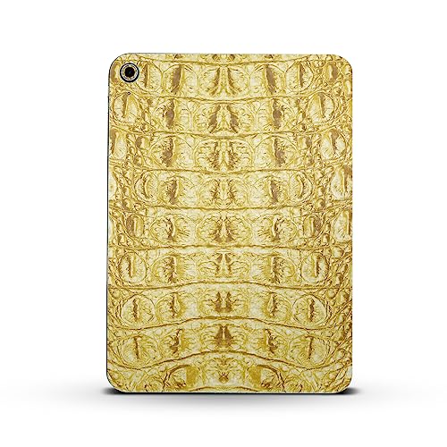 Image of MightySkins Carbon Fiber Skin Compatible with Apple iPad 10.9 inch 10th Gen (2022) Full Wrap Kit - Golden Croc | Protective, Durable Textured Carbon Fiber Finish | Easy to Apply | Made in The USA