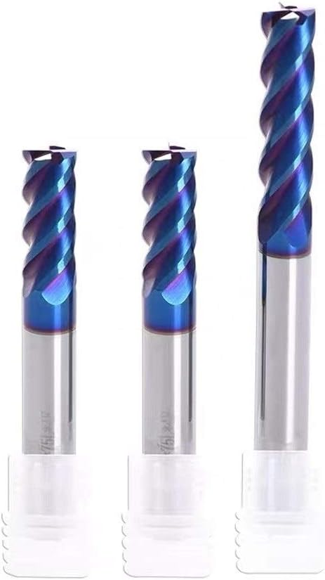 Boring Bar Lathe Tool HRC65 Four Slots 4mm 8mm 10mm Flat Head Alloy Milling Cutter Germany Imported Blue Nano Super Hard Tungsten Steel Milling Cutter (Dimensions : 10.0x10Dx100mm)