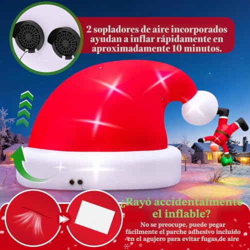 Miniatura 7 de Kalolary Decoración Navideña Hinchable Con Iluminación Led Figura Navideña Grande Para Interior Y Exterior, Decoración Navideña Para Jardín Y Casa
