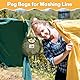 FloraMolly Wäscheklammern Korb, 2-Pcs Mesh U-förmige Öffnung Dunkelgrüner Peg Halter Wenden Kleidung Peg Bag für Waschraum Schlafzimmer Badezimmer, mit 2-pcs S-förmigem Haken