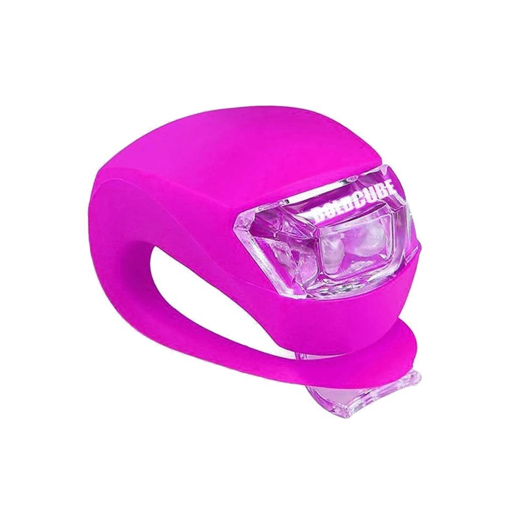 BOLDCUBE Scooter Bike Clip On LED Light with Stretch Strap Kids Bicycle Lights Waterproof Accessories - Batteries Included - Orange