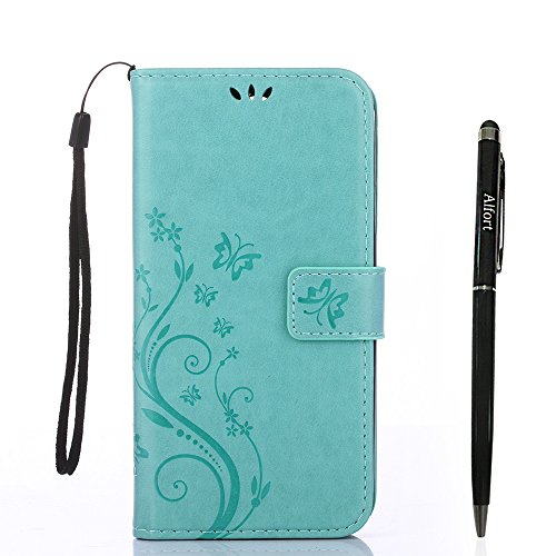 Alfort Handyhülle Kompatibel mit Samsung Galaxy A5 2017, Stoßfestes Flip-Holster Hülle Kratzfest Case, Premium PU Leder Tasche Flipcase Cover für Samsung Galaxy A5 (2017), Dunkles Violet Cover