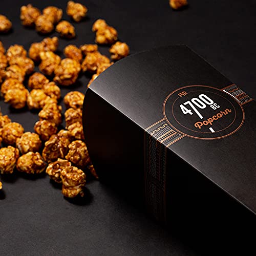 Image of 4700BC Gourmet popcorn, Himalayan Salt Caramel, Pouch, 240g (Pack of 4) with Classic Edition Popcorn Tubs