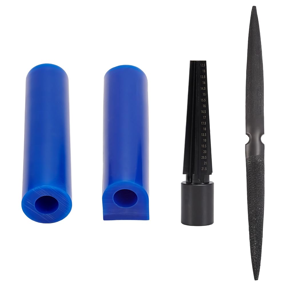 UNICRAFTALE Kit de 4 Pièces pour Sculpture de Cire de Bague Tubes de Cire de Bague Bleus avec Élargisseur de Trou de Tube de Cire Mandrin de Bague et Lime Double Face pour la Fonte à la Cire Perdue