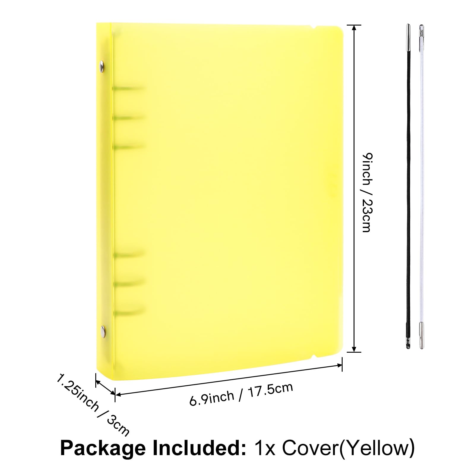 OTCRAFT A5 6 Ring Binder Cover Clean Transparent Soft PVC for Refillable Notebook Shell withMatte surfaceforStamp & Die Storage (Yellow) - Image 2
