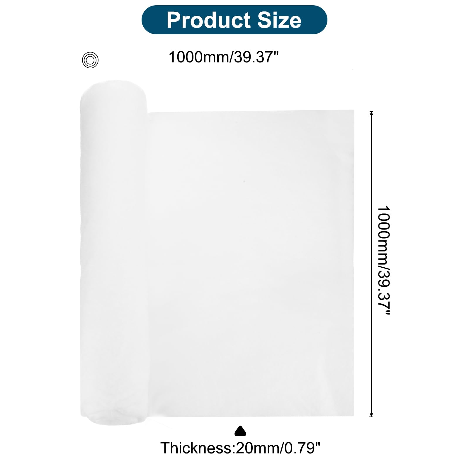 PATIKIL 39" x 39" x 0.8" Luftfilter Ersatz, Waschbarer Wiederverwendbarer Zuschnitt Schaumstofffilter Luftfilter für Wohnmobil Klimaanlage Fenster Luftreiniger Computer, Weiß