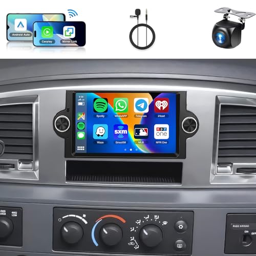 for Dodge Ram 1500 (06-08),Chrysler 300C (05-07),Chrysler PT Cruiser,Dodge Magnum,Jeep Commander/Patriot,Jeep Grand Cherokee?2+64G? Android Car Stereo WiFi Wireless Carplay Android Auto,6.2Inch