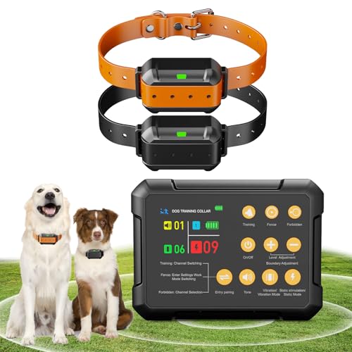 2025 New Model 3-in-1 Wireless Dog Fence System - Radar Invisible Dog Fence, Training Collar, No-Go Zones for Large/Medium Dogs | 1-Acre Coverage | Indoor/Outdoor Use | Real-Time Tracking (For 2 Dogs)