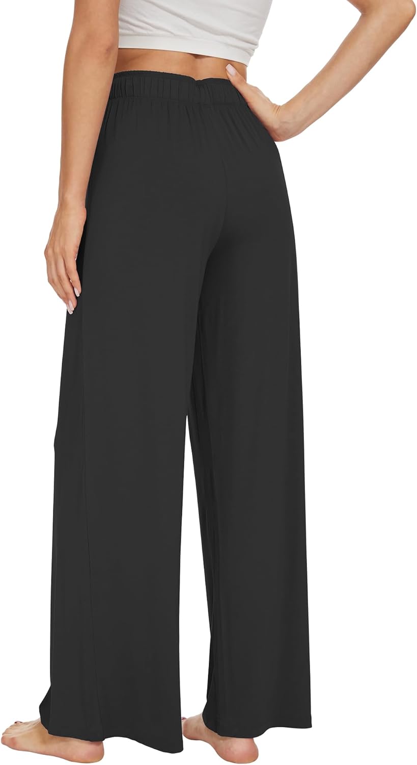 WiWi Women's Viscose from Bamboo Pajama Pants Casual Wide Leg Palazzo Lounge Pant Loose Comfy Sleep Pj Bottoms S-XXL - Image 2