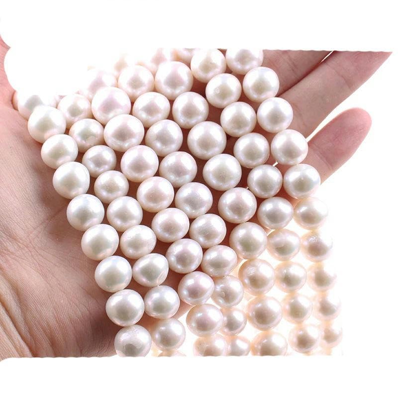 Cuentas de perlas irregulares Cuentas espaciadoras para hacer joyas DIY Collar Pulseras-11-14 albo