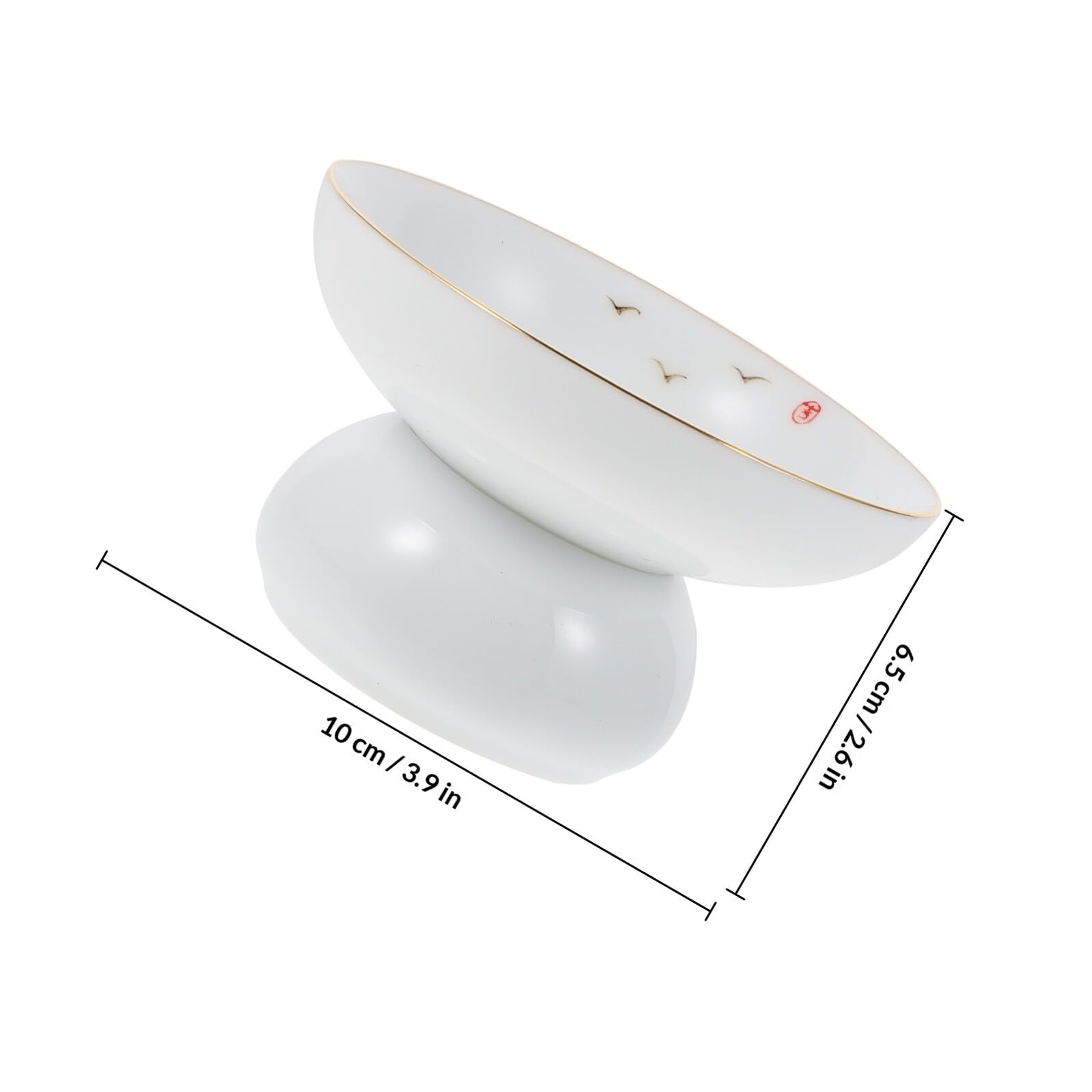 Infuseur à Thé en Céramique Passoire Fine et Support, Accessoire pour Cérémonie de Thé, Filtre Réutilisable pour Maison et Bureau, Style Classique Blanc
