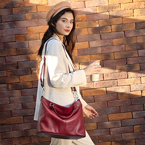 Image of Kattee Women's Soft Genuine Leather Tote Bag, Top Satchel Purses and Handbags