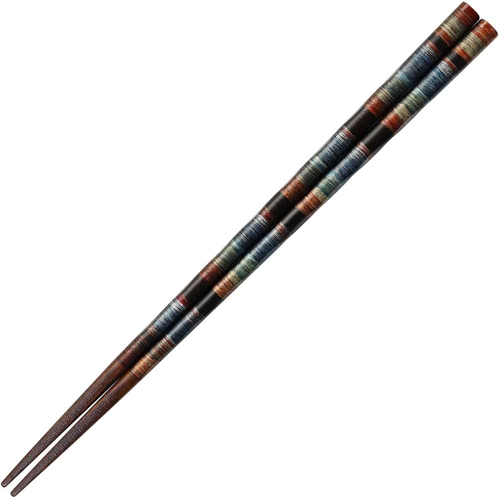 Wakasa Peacock Zome Japanese Wood Chopsticks, 1 Pair, 9.12 Inches Long, Made in Japan