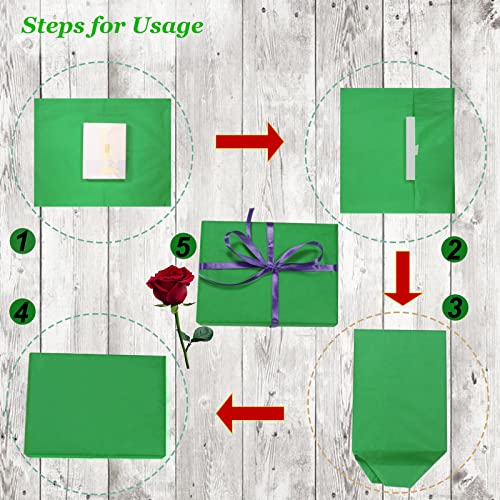 Image of 100 Sheets Green Tissue Paper Artdly 14 x 20 Inches Green Wrapping Paper Bulk for Weddings Birthday DIY Project Christmas (Pack of 3)