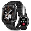 AMAZTIM Smart Watch for Men, 130 Days Extra-Long Battery, 1.96″ Full Metal Rugged Military Watch, 50M Waterproof, Flashlight, 24/7 Heart Rate Sleep Monitor, Answer/Dial Calls, for Android & iOS