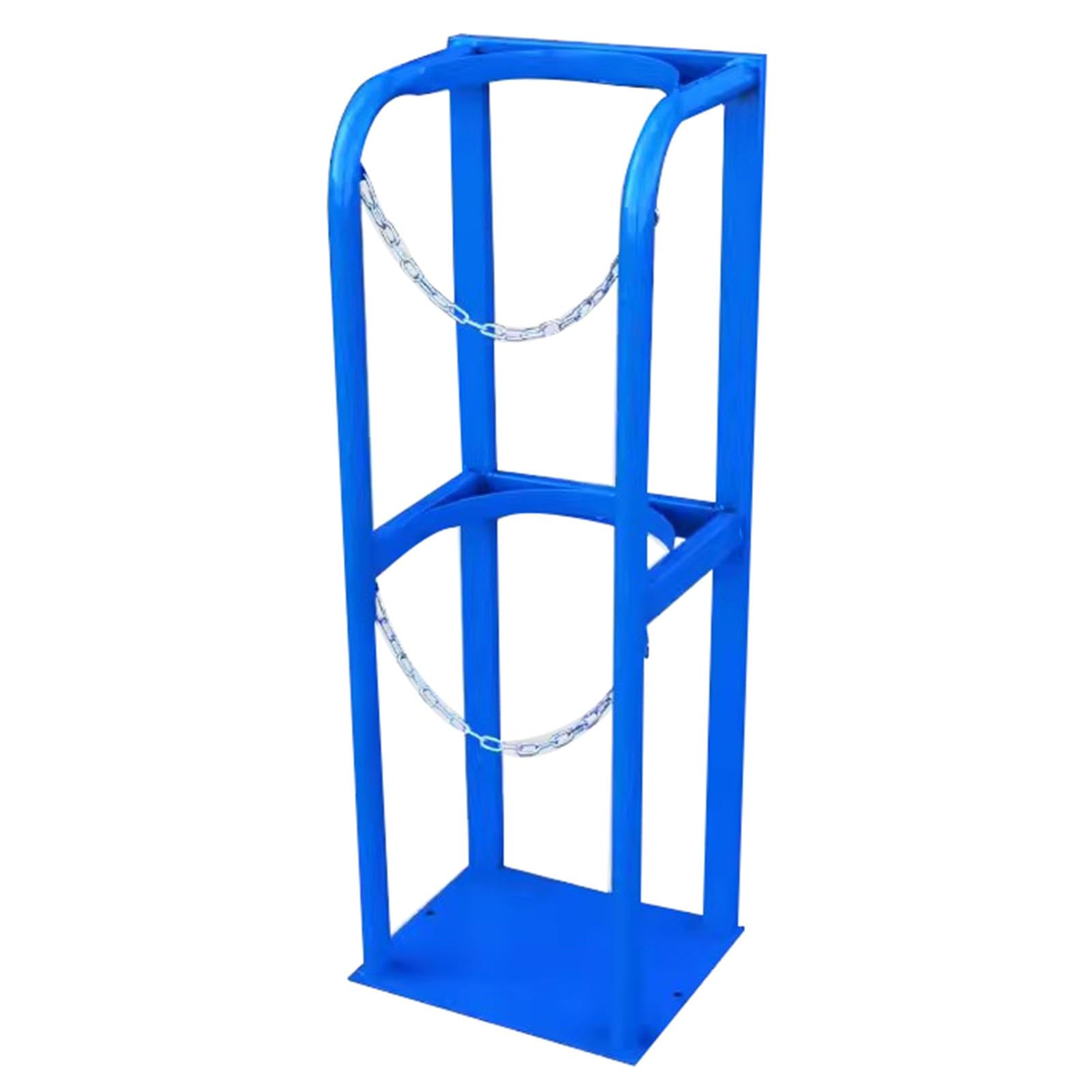 Supporto per bombole di Ossigeno Resistente - Porta bombole da Pavimento per 1-4 bombole, Trasporto Portatile con Viti e Catena di Sicurezza, Ideale per Uso Domestico e Medico.