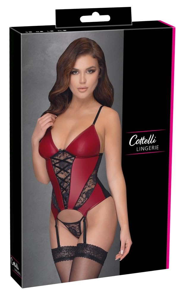 Cottelli Lingerie Suspender Shirt-26328023051 Red XL