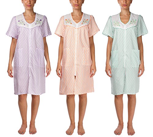 3 Pack Shift Duster Housekeeping Dress - Medium to 3X Available (2011) (Pack B, Extra Large)