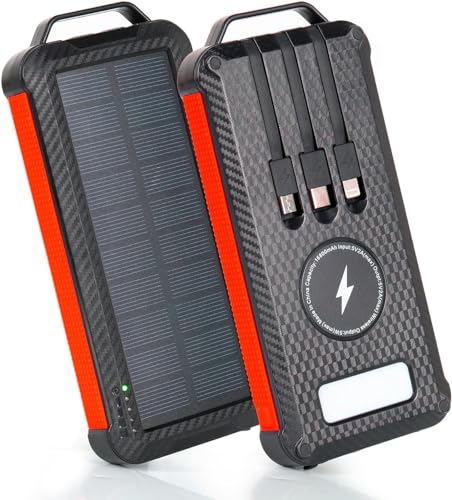 Greatop Cargador Solar 16800mAh, Portátil Power Bank Solar Rápido Batería Externa Inalámbrica con 5 Salidas 3 Entrada y LED Linterna para Teléfonos Inteligentes, Tabletas