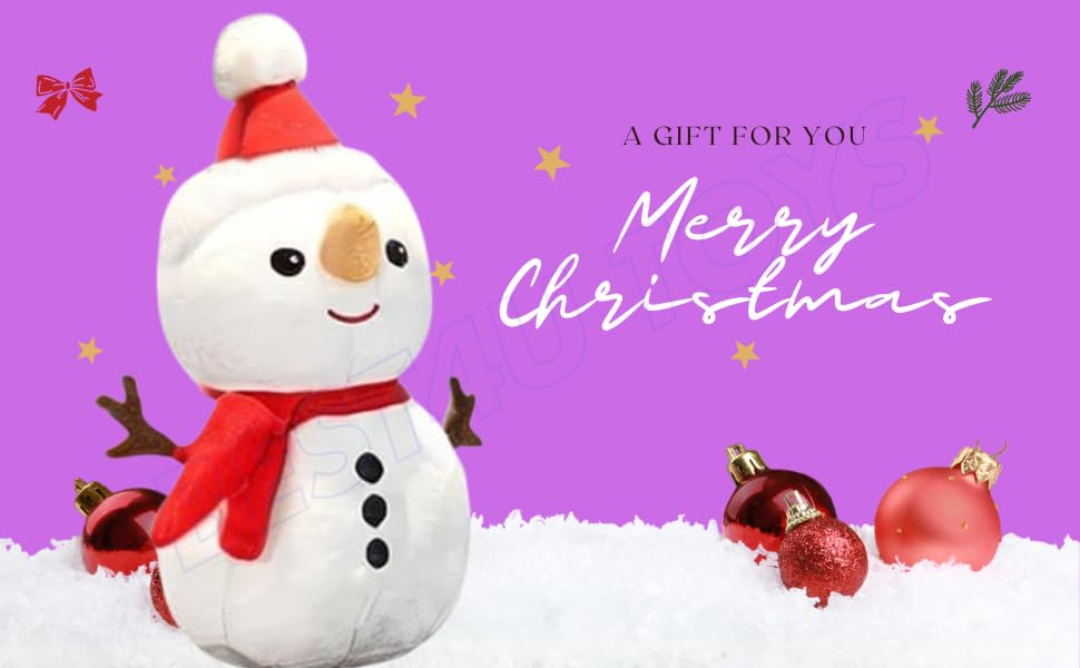 Image of Snowman Plush Toy Stuffed Snowman Animal Christmas Holiday Pillow Soft Toys for Christmas Decorations 35cm (35 Cm, Snowman)
