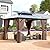 oneinmil 10x12FT Outdoor Polycarbonate Gazebo, Heavy Duty Double Roof Hardtop Gazebo with Aluminum Frame and Netting and Curtains for Patios