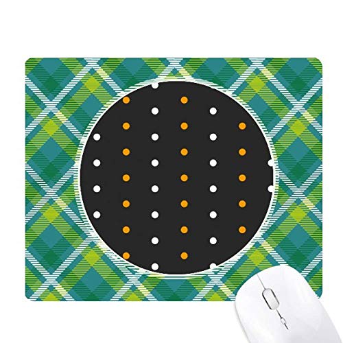 Tapis de souris vert à grille pixel d'Halloween la dot avec base antidérapante