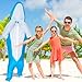 Poptrend Adults Inflatable Halloween Costumes Blow Up Blue Shark Costume for Halloween, Birthday Gift Cos Play Party(Blue Shark)
