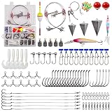 Saltwater Fishing Rig Tackle Kit - 138pcs Surfing Bait Rig Include Pyramid Sinker Slip Bobber Egg We
