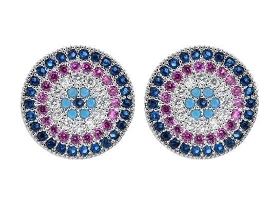 Boucles d'oreilles œil bleu cristal, le cadeau de mariage idéal pour elle