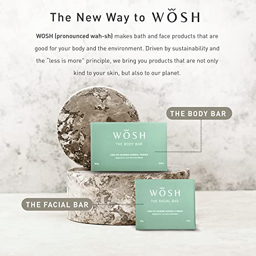 Wosh - Body Bar Soap, All-Natural Bath Soap With Safflower & Tea Tree Oil, Paraben-Free Bar Soap For Men & Women, Vegan-Friendly Bath Soap Bars, 100 G, Grey #TOP6