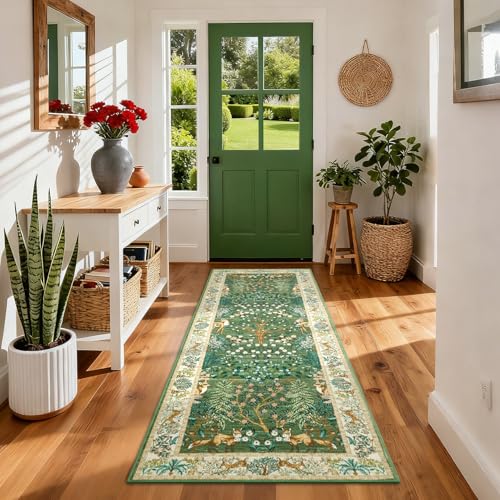 Tapete corredor GarveeHome Forest 2.5x8 verde miniatura 1