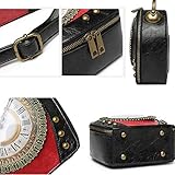AAFLY Real Working Clock Handbags Purse Antique Steampunk Shoulder Bag PU Messenger Bag, Brown, - Image 6