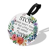 STOP-Please Don't Touch Baby Sign(Baby Preemie Sign,Boy Girl Preemie Sign For Stroller/Car Seat/Backpack)-2 Side Printing W/Hanger Easy Apply
