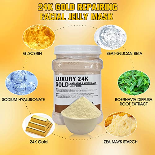 POZTL Jelly Mask Powder for Facials 24K Gold Anti Aging Jelly Face Mask - Image 3
