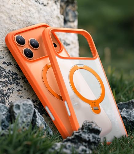 undefined TORRAS iPhone 17 Pro 用 ケース【多機能一体・360°新定点回転スタンド】 Magsafe対応 カメラコントロールボタン 高耐久性 耐衝撃 ゼンマイ式スタンド リング 縦横両対応 マグネット搭載 急速充電対応 指紋防止「Ostand Q3 Spin」フロストオレンジ の商品画像 1