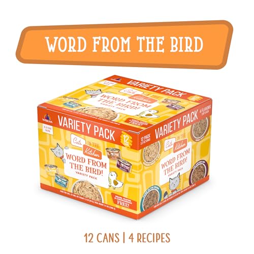Image of Weruva Cats in The Kitchen, Word from The Bird! Variety Pack, 3.2oz Can (Pack of 12)