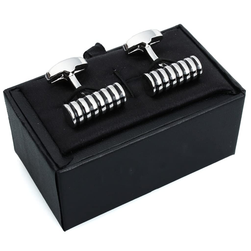 Gemelli cilindrici da uomo Accessori per camicie da abito, Gemelli per feste da sposo aziendali (D 16 mm)